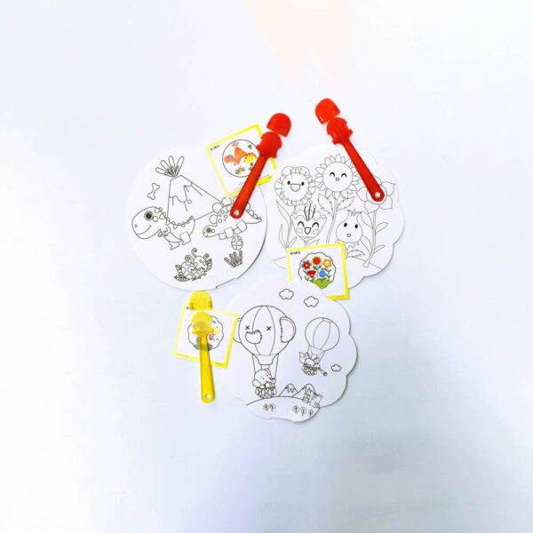 Kit de abanicos infantiles para colorear